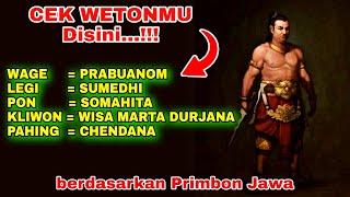 Primbon Jawa Weton dan Watak berdasarkan Pasaran Jawa