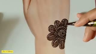 Simple Back Hand Heena Design For Beginners - Teej Simple Mehndi Design - Easy Henna Design