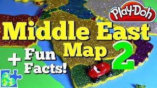 Middle East Map  Mideast FUN FACTS  Play-Doh Puzzle  Learn The Countries