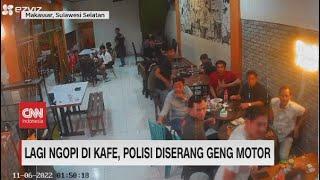 Lagi Ngopi di Kafe Polisi Diserang Geng motor