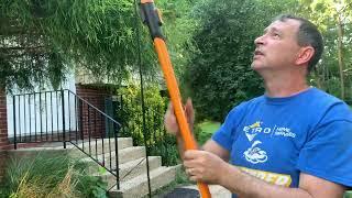 Using Fiskars 14 ft extendable tree trimming saw