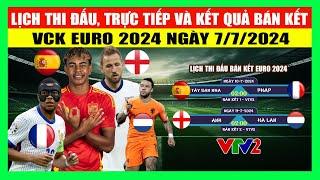 Lịch Thi Đấu Trực Tiếp Kết Quả Bán Kết Euro 2024 Ngày 77  Xác Định 2 Cặp Đấu Bán Kết Kinh Điển