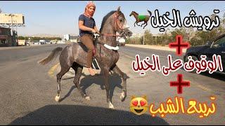 # فلوق 9 ركوب اليوم مع الشباب ووقوف ع الخيل + مزارع + غسيل الخيل +المغذيات️