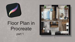 Sketched Floor Plan in Procreate  part 13