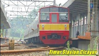 Stasiun ini diapit dua tikungan～Aktivitas Kereta KRL di sisi Timur Stasiun Cicayur