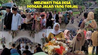 RATUSAN ORANG PENUHI RUMAH IBU HAJAT BEGINILAH TRADISI JAJAP PENGANTIN DI KAMPUNG MELEWATI 3 DESA