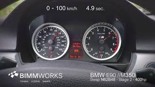 BMW 350i - E90 N62B48 V8 Swap -  Launch test