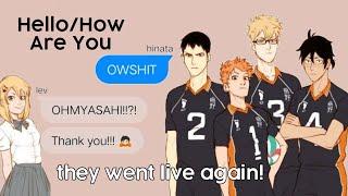 try not to get discovered  first years in a band - Hello How Are You  haikyuu texts