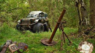 Огромный Миномет Посуда и Сгоревший Блиндаж  Huge Mortar Crockery and Burnt Dugout