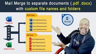 Mail Merge to separate documents .docx .pdf with custom file names and folders