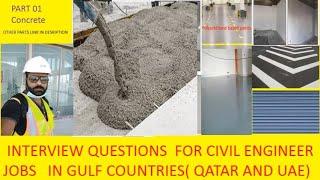 Part 01Interview Questions in Gulf  for Civil Engineers Jobs ConcreteFresh Civil Engineer Job