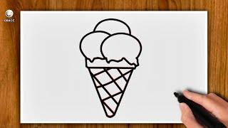 CÓMO DIBUJAR UN HELADO - Tutorial Perfecto Para Principiantes ️ FÁCIL 