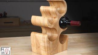 Urban Logged Wine Bottle Sculpture  Woodworking Gift Idea