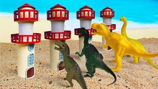 MAGICAL BEACH ADVENTURE with Dino Kids and Genie  Toddler Learning Video  Kids Video