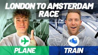 RACING from London to Amsterdam  PLANE KLM vs TRAIN Eurostar