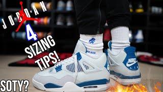 SIZING TIPS AND ON FEET LOOK AT THE 2024 JORDAN 4 “MILITARY BLUE” WATCH BEFORE YOU BUY