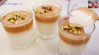KHÔNG CẦN HẤP KHÔNG CẦN NƯỚNG - Món tráng Miệng Dessert Flan Váng Sữa Dừa Pudding chay Vanh Khuyen