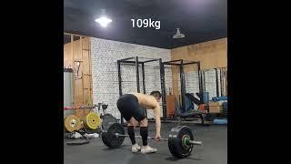 Topless power clean & jerk session