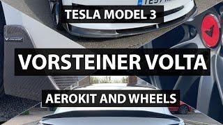 Tesla Model 3 Perfomance fitted with Vorsteiner Volta Aero Bodykit and VFF-109 21 inch wheels