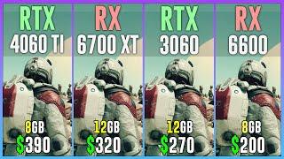 RTX 4060 TI vs RX 6700 XT vs RTX 3060 vs RX 6600 - Test in 12 Games