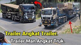 Truck Trailer Balap Habis Nafas.Trailer Man Angkat TrukTrailer Angkat Truck Trailer Di Bukit Kodok.