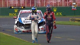 CHAZ MOSTERT AND SHANE VAN GISBERGEN COME TOGETHER THEN JAMES MOFFAT CRASHES INTO SVG