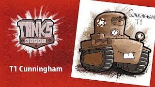 Draw a tank  T1 Cunningham