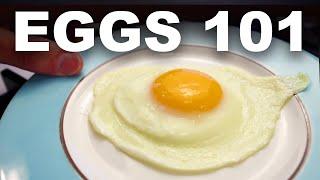 Eggs 101  sunny side up crispy basted over easy scrambled omelette