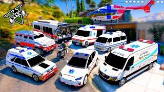 GTA 5 - Stealing Ambulance Vehicles with Franklin GTA V Real Life Cars #73