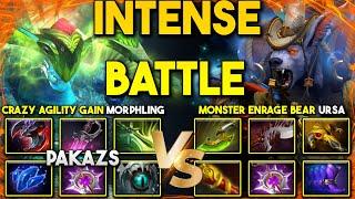 TRULY INTENSE BATTLE  Crazy Agility Gain Pakazs Morphling Versus Monster Enrage Bear Ursa DotA 2