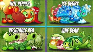 4 Team VINE-BEAN  PEA-VEGETABLE  HOT-PEPPER  ICE-BERRY Plants - PvZ 2 Team Plants Battle