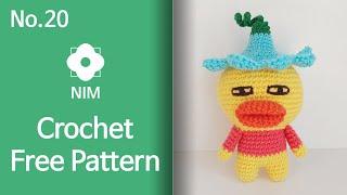 No.20 baby duck doll in a flower hat crochet free pattern