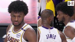 LeBron & Bronny James Take the Court Together for the First Time in Preseason