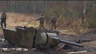 В Витебской области из болота извлекли уникальный танк КВ-1