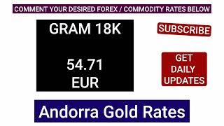 Today Gold Price in ANDORRA  24K & 22K 21K 18K 14K 10K Carat Gold Rate in EUR