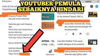 Contoh komentar spam di youtube yang di larang