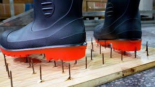 Puncture-Proof and Anti-Crush Safety Rubber Boots Mass Production Process In China.