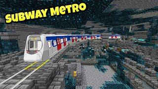 Realistic Subway Metro Train in Minecraft  MTR Transit railway mod