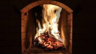 Crackling Fireplace Burning w Snow Storm & Howling Wind Outside  Relaxing Background Sounds HD