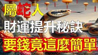 屬蛇人的財運提升秘訣：如何在2025年抓住賺錢機會？2025年即將到來，屬蛇人的財富機會與挑戰。屬蛇人天性機智善於分析局勢，如何在這一年裡抓住財運，成為屬蛇人至關重要的課題。#生肖運勢 #生肖