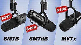 Best Microphone for Podcasting & Live Streaming Shure SM7B vs SM7dB vs MV7x Review