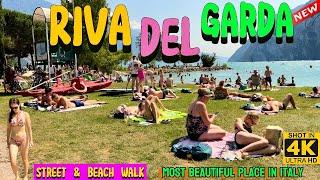 *NEW* Riva del Garda Walking Tour 2024  Panoramic Views Beach Walk - Lake Garda  Italy 4K60fps