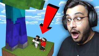 WE FOUND A GIANT ZOMBIE IN MINECRAFT SKYBLOCK #1  RAWKNEE