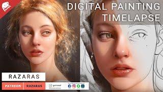 Digital Painting Timelapse Light Study#079 By Razaras