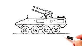 Как нарисовать военную технику  Бронетранспортер