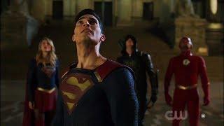 Elseworlds Part 1 The Flash Arrow Supergirl and Superman fight Amazo Scene