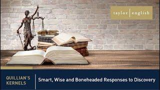 Litigation Fundamentals  Smart Wise and Boneheaded Responses to Discovery