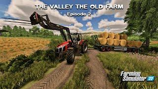 Baling STRAW & GRASS Collecting STRAW & SILAGE bales  Valley Old Farm  FS22  Episode #2