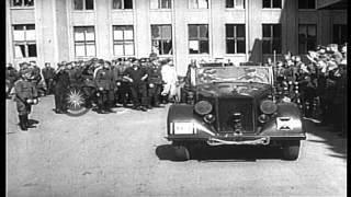 Heinrich Himmler and other German officers visit a camp near Minsk Belarus. HD Stock Footage