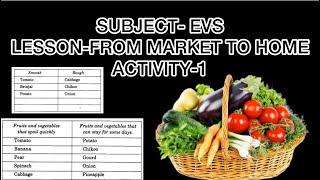 From Market to Home chapter-15 Class-4 EVS CBSE NCERT Activity-1 vegetables Roughsmooth surface